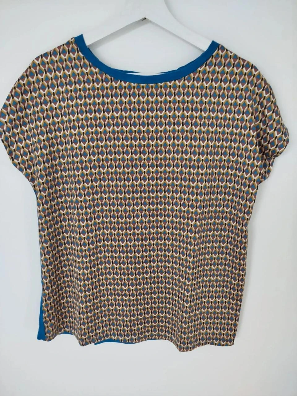 💗Colloseum Women's Blue Geometric Print Summer Tunic Back Size S / 36 – photo 2